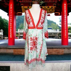 {Free People} New Romantics Boho Floral Dress S